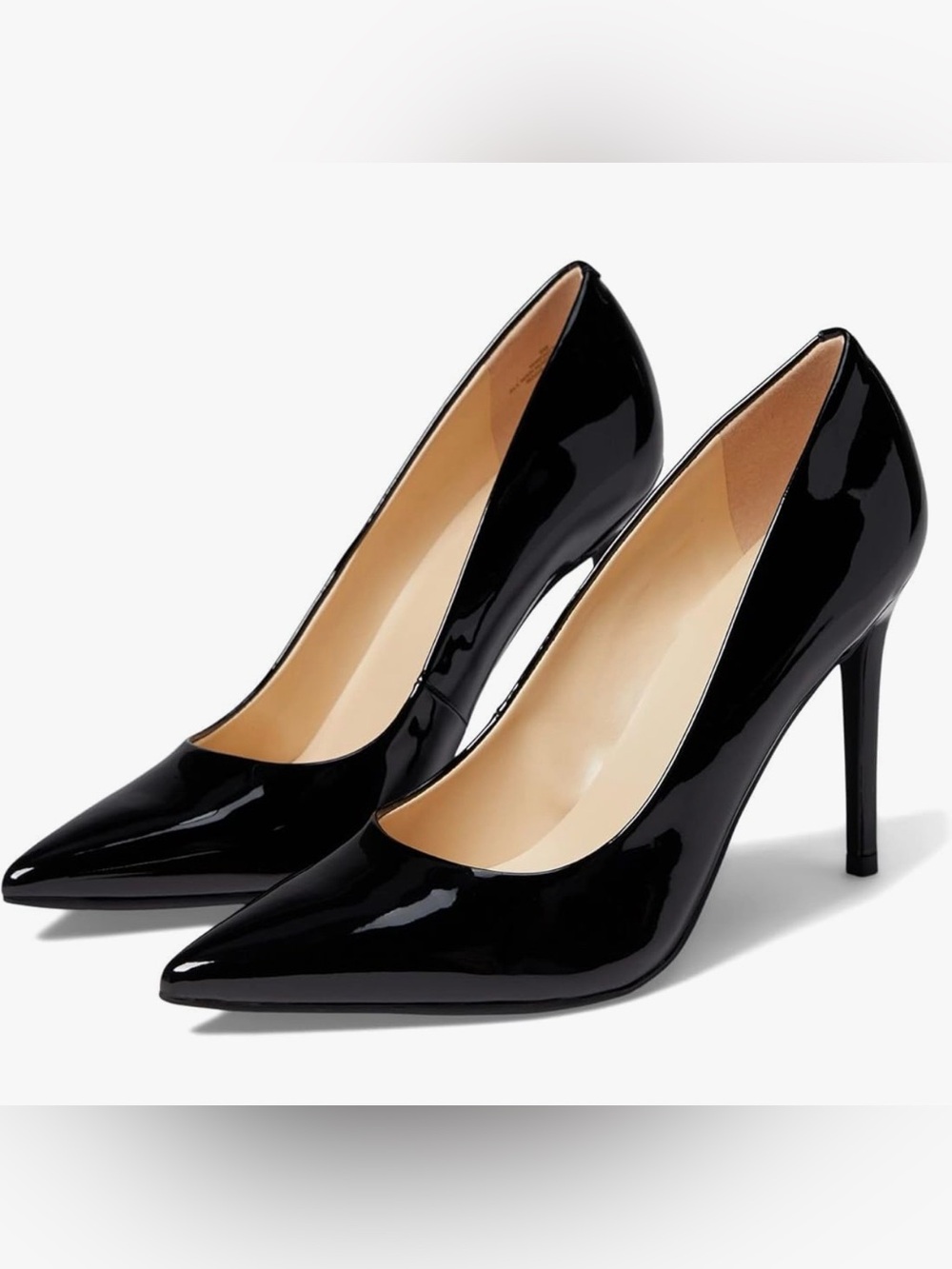 Nine West Patent Black Pointed-Toe Stiletto Pumps 3” heel Size 10M
